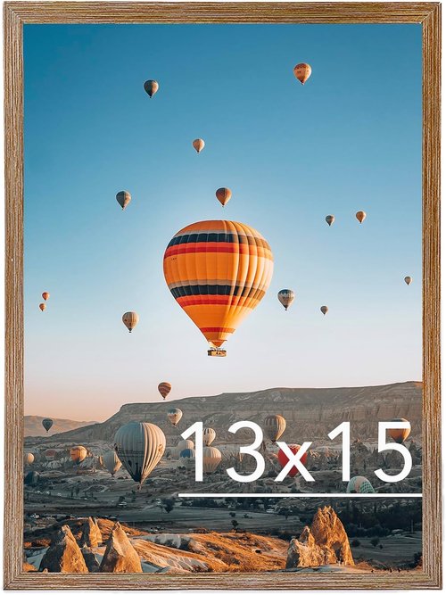 JCJMY 13x15 Rustic Brown Picture Frame - Versatile Wall Mounting for Horizontal or Vertical Display
