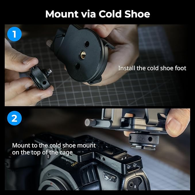 SMALLRIG Universal SSD Holder for MagSafe, SSD Mount Bracket for Samsung T5 T7 SSD, for SanDisk SSD,for iPhone 17/16/15/14, for Camera Cage, with Cold Shoe & Cable Clamp, 40-60mm Wide Clamping - 5196