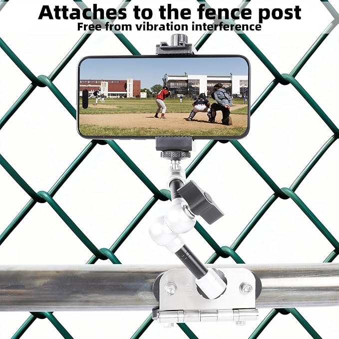 FPN Magnetic Phone Fence Post Mount + Fence Clip Kit for Gamechanger for Mevo Start, GoPro, iPhone, DJI Osmo Pocket 3 and Action Cameras, for Recording Baseball,Softball and Tennis Games