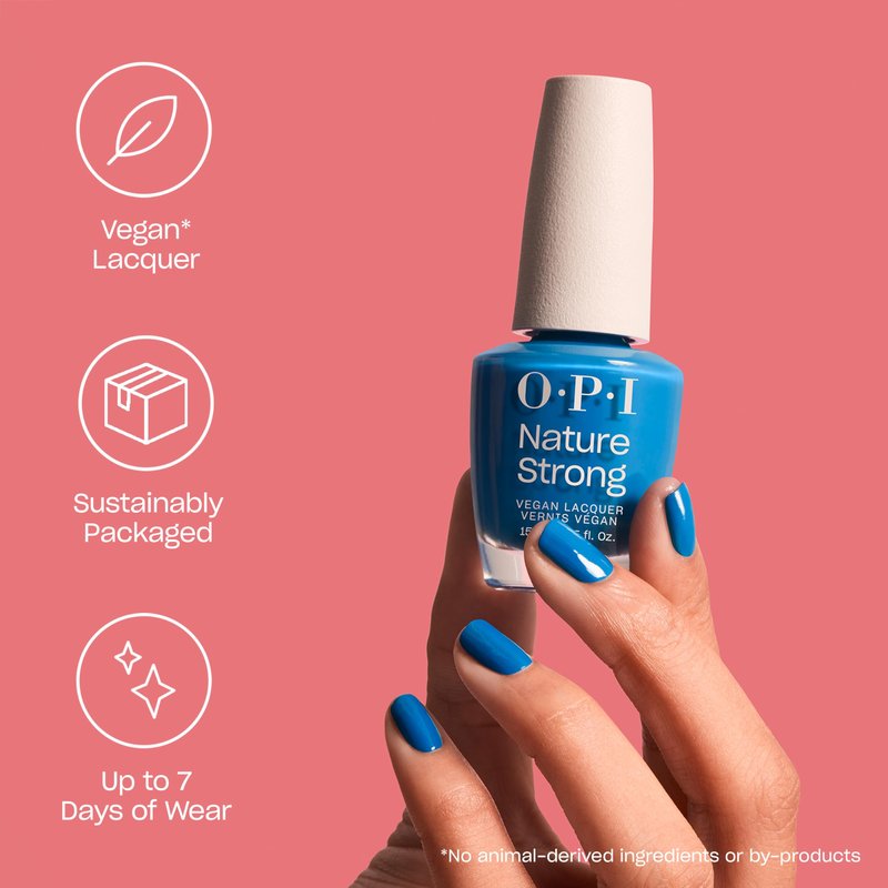 OPI Nature Strong Glowing Places | Sheer Bright Gold Metallic Natural Origin Nail Polish | Plant Based, Vegan, Cruelty Free