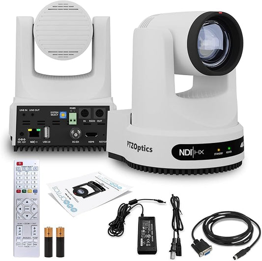 PTZOptics Move 4K SDI/HDMI/USB/IP PTZ Camera with 12x Optical Zoom (White) (PT12X-4K-WH-G3)