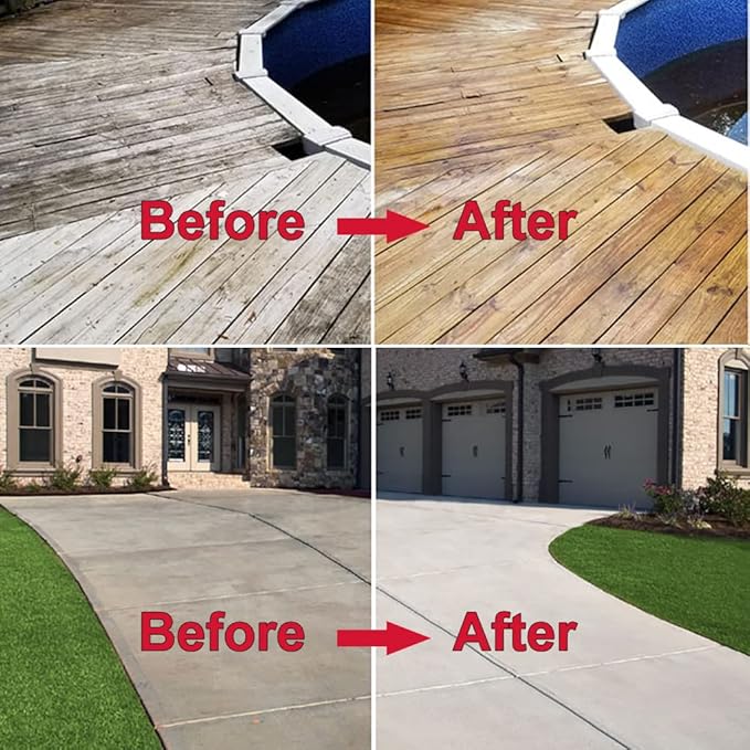 Water Broom Pressure Washer Surface Cleaner,39 inch Power Broom Sweeper with 50FT Washer Hoseï¼4000 Psi with 7 Nozzles 2 Extension Wand for Concrete Driveway Sidewalk Deck, Roof Floor Cleaning