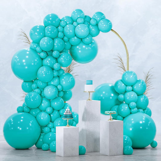 PartyWoo Teal Balloon Arch Kit - 120pcs in Various Sizes for Baby Showers, Gender Reveals & Birthdays