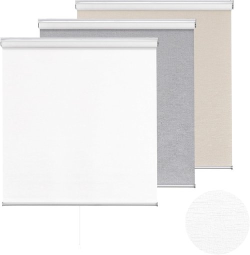 ChrisDowa Blackout Roller Shade - Cordless Indoor Blinds with Thermal Insulation | 34" Wide x 72" High, White