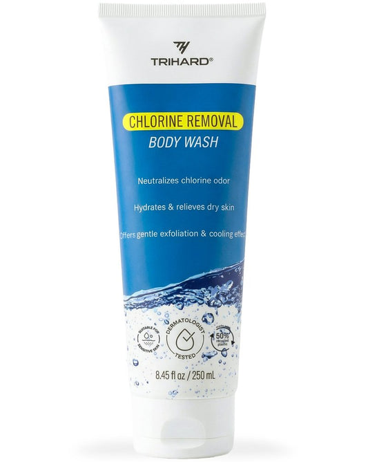 TRIHARD Chlorine Removal Body Wash, Protects and Hydrates Sensitive Skin from Pool and Ocean, Pool Essentials for Post Swim Chlorine Skin Protection