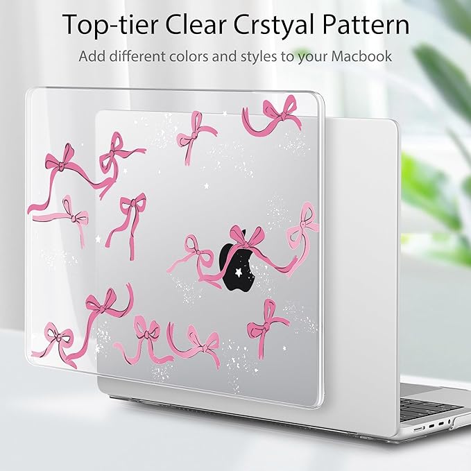 Tuiklol for MacBook Pro 14 Inch Case 2026 2025 2024 2023 2022 2021 Release M5/M4/M3/M2/M1 A2442 Pro/Max,Hard Shell Case with Screen Protector for Touch ID, Bow