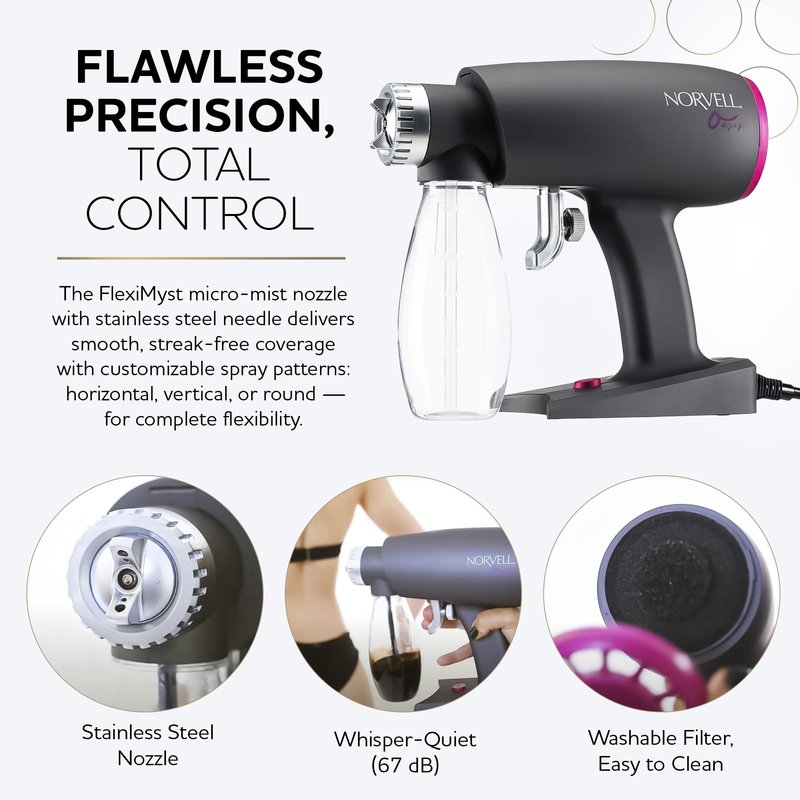 Norvell Oasis Spray Tan Machine Kit with Cosmo Airbrush Spray Tanning Solution – Professional Sunless Tanning System by Norvell