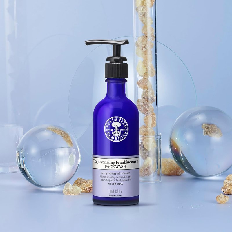 Rejuvenating Frankincense Facial Wash - Gentle Cleansing for All Skin Types | Vegan, 100mL with Apricot & Jojoba Oils