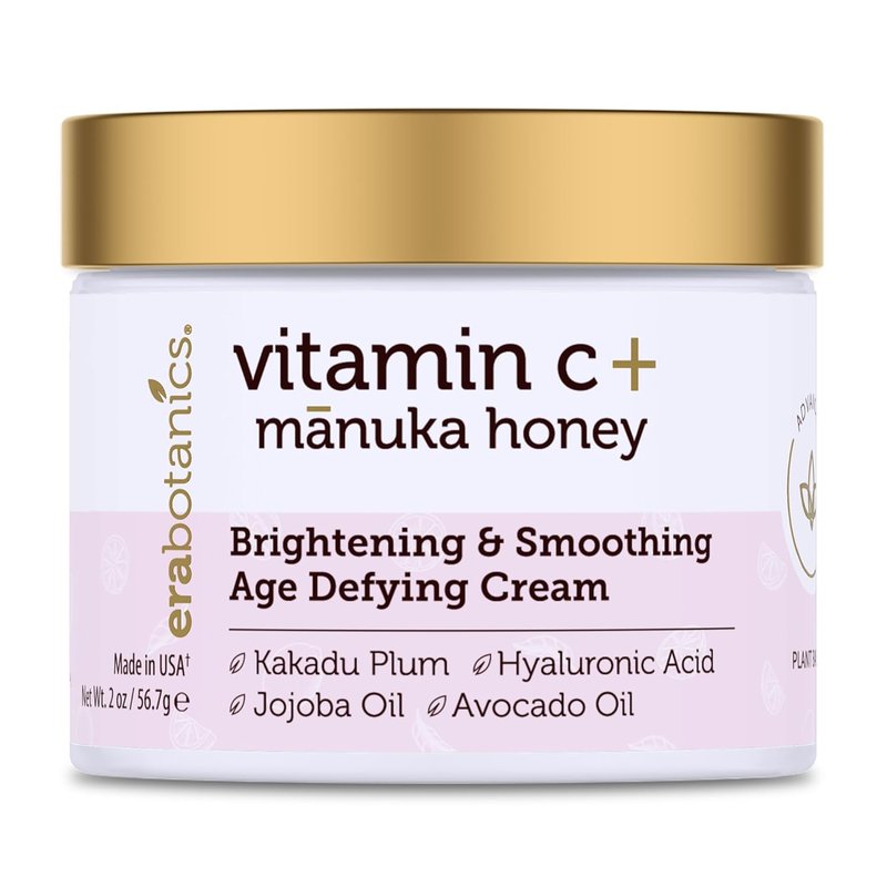 Vitamin C Face Cream & Organic Eye Balm | Nourishing Anti-Aging Formula for Fine Lines & Puffiness - Made in USA, Safe for Sensitive Skin
