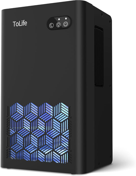 ToLife Dehumidifier - 1000 Sq.Ft. Home Dehumidifier with 95 OZ Water Tank & Auto Shut Off | Black