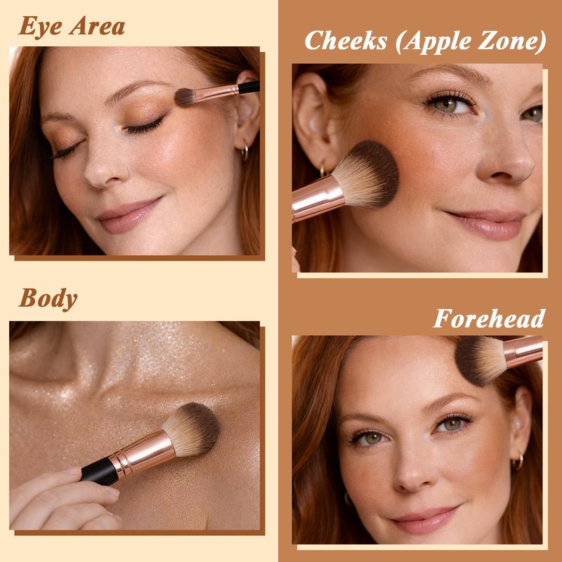 UCANBE Baked Luminous Bronzer Skin Enhancer, Buildable Powder Bronzer, 2-in-1 Highlight and Contour, Ultra-Fine Smooth Formula, Long-Lasting Natural Sunkissed Glow - 03 Rich Cocoa (Deep Bronze)