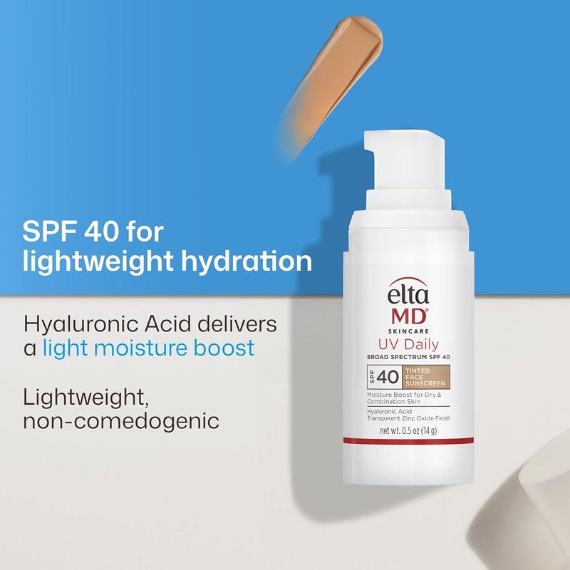 EltaMD UV Clear Tinted Face Sunscreen - SPF 46 Oil-Free Moisturizer with Zinc Oxide | 0.5 oz Pump