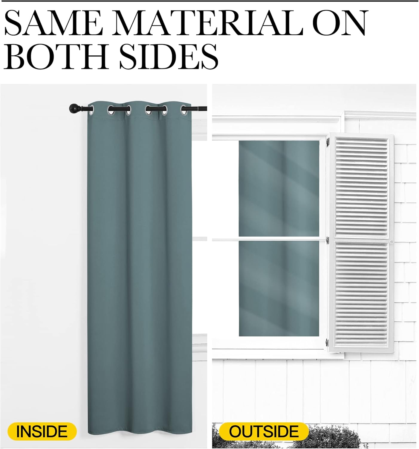 NICETOWN Modern Blackout Curtains - Noise Reducing & Thermal Insulated Drapes | Greyish Blue, 2 Panels (W42 x L68-Inch)