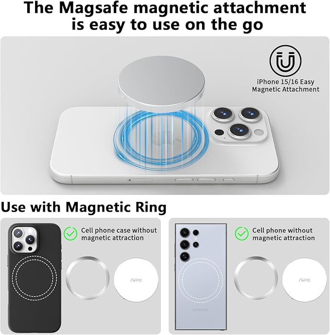 Aiffro P10 Magnetic PSSD 2TB，for iPhone MagSafe Portable SSD, Upto 2000MB/s-Type-C, SM2320，USB 3.2 Gen 2x2 20Gbps, Connectivity, Updated Firmware - Portable Magnetic External Solid State Solution