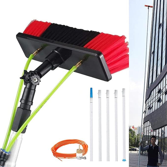 5 Meter / 16.5 Feet Extending Telescopic Water Fed Home Windows Car Vans Brushs Wash Brush Cleanerï¼30cm Brush 5m Poleï¼