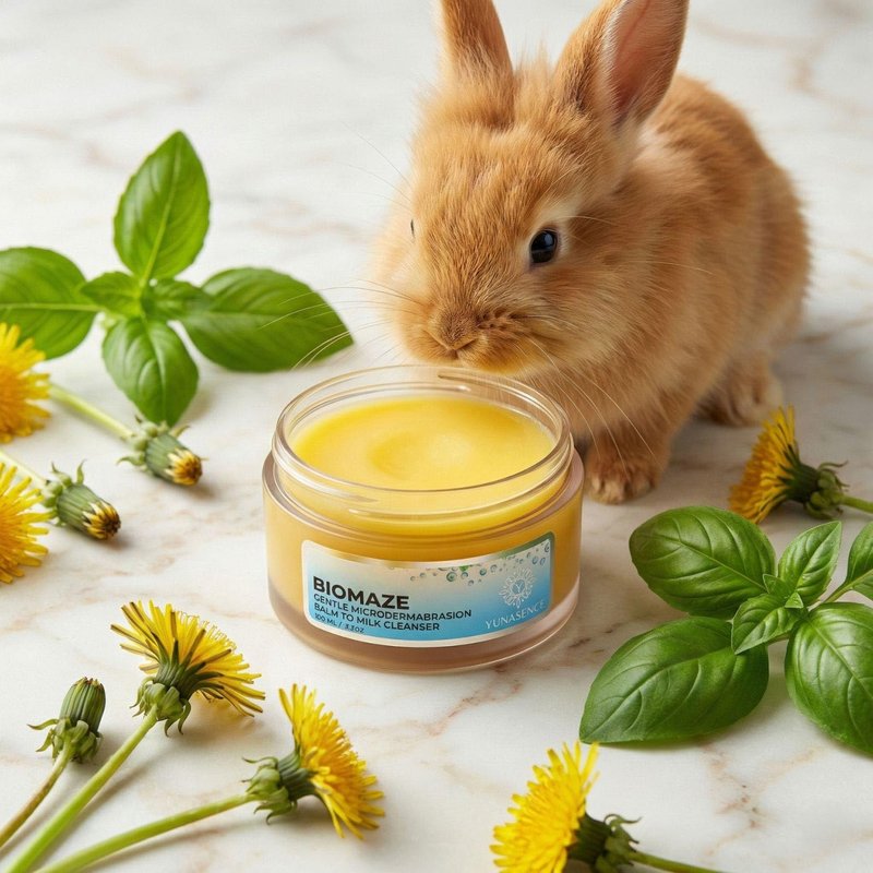 YUNASENCE Biomaze Natural Microdermabrasion Balm to Milk Cleanser, Melting Cleansing Balm for face. With Shea Butter, Sea Buckthorn, Vitamin E, Rice Fibers.