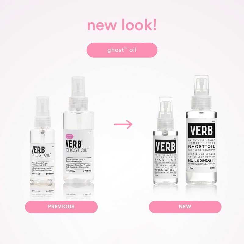 VERB Ghost Oil, 2 fl oz- Weightless Hair Oil for Fine to Medium Hair – Smooths Frizz, Adds Shine – No Parabens, Gluten or Harmful Sulfates, (Pack of 2)