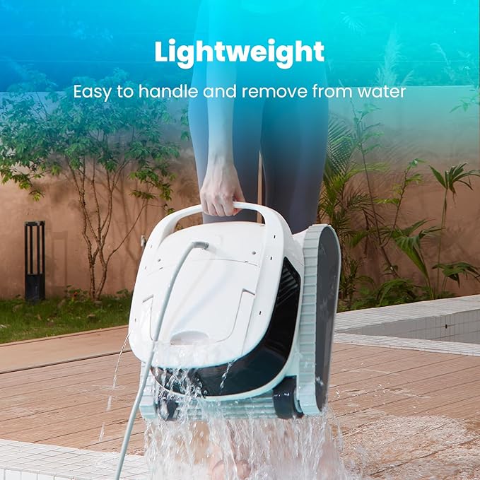 Poolmate Hydro 4 Pool Robot, Pool Vacuum for Inground and Aboveground Pools, Floor, Wall and Waterline Cleaning and Scrubbing, Smart WiFi and Blutooth App Control, 50' Cord,Top Load Filter Basket