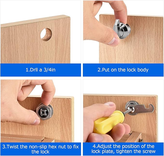 ACXFOND 1" Thumb Operated Offset Cam Lock, 6Pcs Non-Locking Compartment Lock, RV Compartment Camper Storage Door, Vehicles, Cabinet Mailbox Drawer Replacement Cam Lock Silver