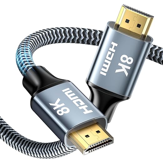 CABNEER 8K HDMI Cable 20 ft, 48Gbps High Speed HDMI 2.1 Cable, Braided HDMI Cable 2.1 8K 60Hz 4K 120Hz Support for HDR eARC HDCP 2.2/2.3, HDMI Cord Compatible with HDTV, Laptop, Monitor, PC