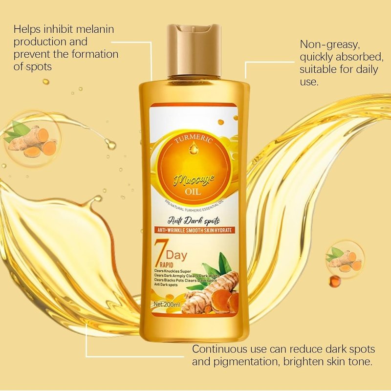 Turmeric Kojic Soap & Oil Set | Lemon Soap Bar for Spot Removal & Even Skin Tone | Honey Massage Oil for Firming & Moisturizing Skin