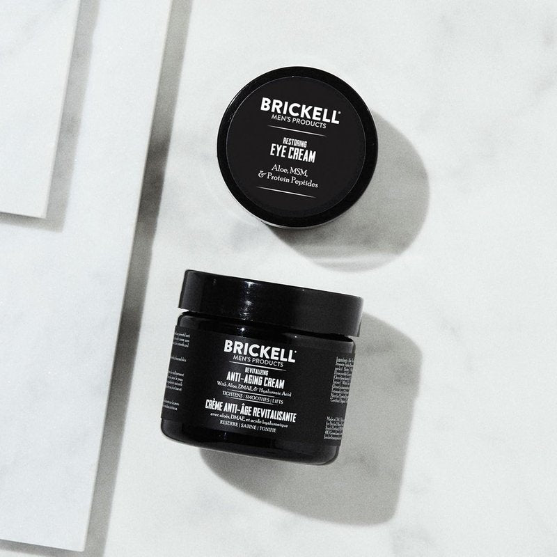 Brickell Men's Ultimate Anti-Aging Routine | Night Face Cream & Eye Cream for Wrinkles, Puffiness & Dark Circles - Hyaluronic Acid & Peptides