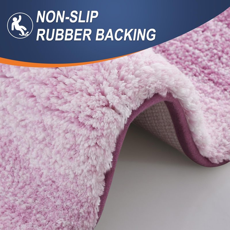 OLANLY Bathroom Runner Rugs Mat 59x20, Extra Soft Absorbent Microfiber Bath Rugs, Rubber Backing, Quick Dry, Long Bath Mats for Bathroom, Tub and Shower, Home Decor Accessories, Pinkish-Purple