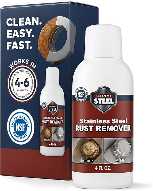 Non-Toxic Stainless Steel Rust Remover & Stain Cleaner - NSF Approved - 4oz