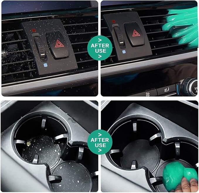 TICARVE 2Pack Cleaning Gel for Car Detailing Vent Cleaner Cleaning Putty Gel Auto Detail Tools Car Interior Cleaner Cleaning Mud for Cars and Keyboard Cleaner Cleaning Slime Green (320g/11.2oz)