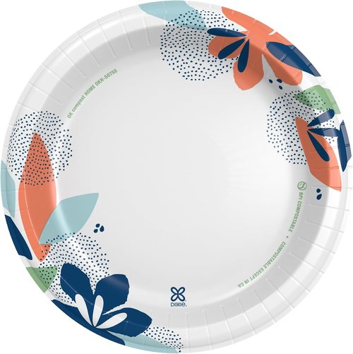 Dixie Large Paper Plates - 10 Inch, 54 Count | 2X Stronger, Microwave-Safe & Soak-Proof Disposable Dinnerware