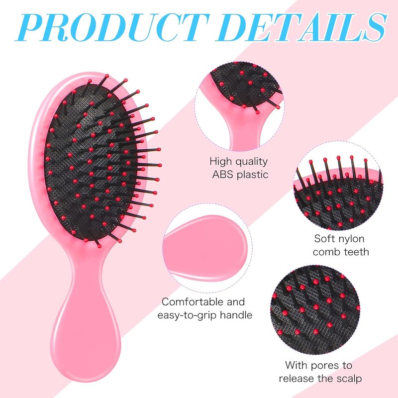 Mini Hairbrushes - 36 Pack Soft Bristle Detangler Brushes for Travel | Ideal for Women, Girls & Toddlers