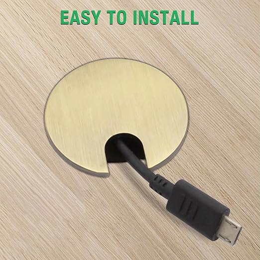 EASYEAH 2 Pcs Desk Grommet 1-3/8" / 35 mm, Desk Cord Hole Cover, Cable Grommet Metal Zinc Alloy Materilal, Desk Hole Grommet for Home & Office Pc, Detachable Cable Cord Organizer-Copper Red