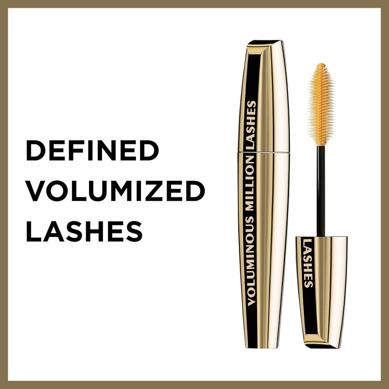 L’Oreal Paris Voluminous Million Lashes Mascara - Collagen Infused, Amplifying Brush, Blackest Black | 0.3 Fl Oz, 2 Count