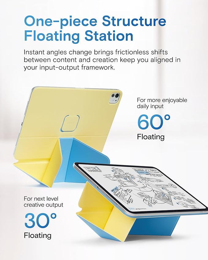 MOFT Dynamic Folio Case for iPad Air 13-inch (M4 2026 / M3 2025 / M2 2024),Slim Magnetic Stand Case with 20+ Viewing Angles, Auto Wake/Sleep,Ultra Thin, Panna Cotta x Faded Jeans