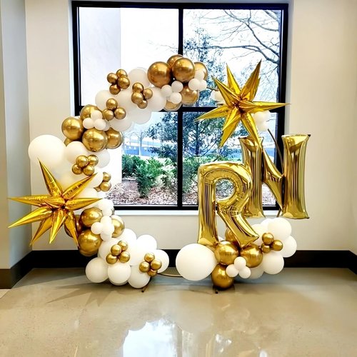 Giant P Gold Alphabet Balloon - 40 Inch Self-Inflating Mylar Foil Letter for Birthday & Graduation Decor