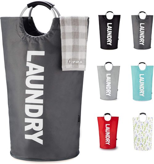 Caroeas 90L Waterproof Laundry Basket - Collapsible Hamper with Padded Handles | 13 Color Options