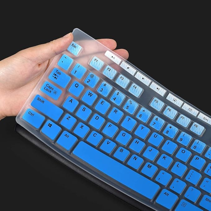 Keyboard Cover for Logitech MK370 MK295 MK270 K270 Keyboard, Logitech MK370 MK270 K270 Keyboard Skin Protector - Gradual Blue