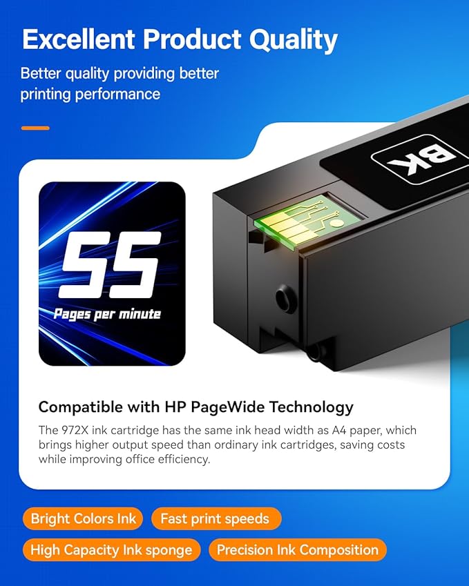 KingKJ 972X Ink Cartridges High Yield 4-Pack