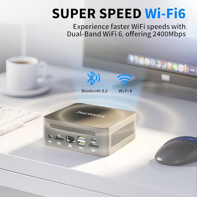 EGSMTPC Mini Desktop Computer, Intel Core i5-12450H (Up to 4.40GHz), 16GB DDR4 RAM, 512GB M.2 SSD, Mini PC Supports Triple 4K Display, USB 3.2, Wi-Fi 6, BT 5.2, RJ45 2.5G