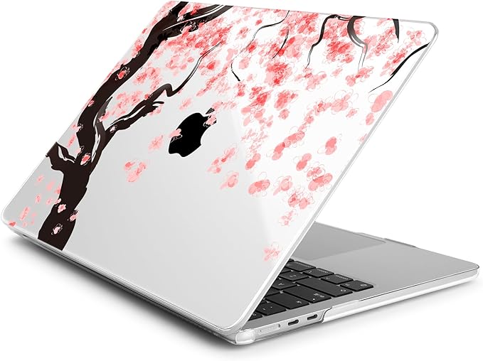 Batianda Premium Case for New MacBook Air 15 inch with M5 M4 M3 M2 Chip 2026 2025 2024 2023 Release, Designed Ultra-Slim Hardshell & Keyboard Cover & Screen Protector 4-in-1 Bundle, Cherry Blossoms