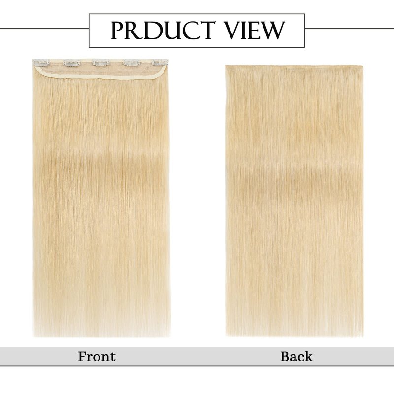 S-noilite One Piece Clip in Human Hair Extensions 5 Clips 3/4 Full Head Clip on Remy Hair Extension For Women Lighter One-Piece Design 16Inch 45g Dark Brown