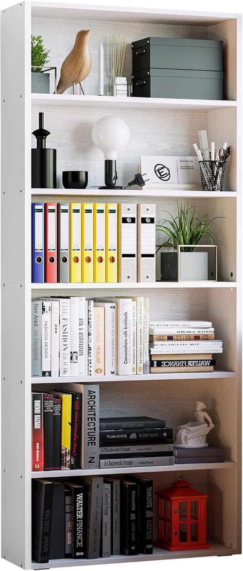 IRONCK 6-Tier Floor Standing Bookshelf - 70-Inch Tall Storage Shelves for Home Office & Living Room