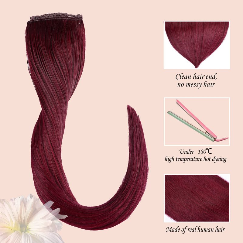 Halo Hair Extensions Real Human Hair - Straight&Invisible Red Clip Real Remy,Halo Extensions Human Hair 12inch 70g