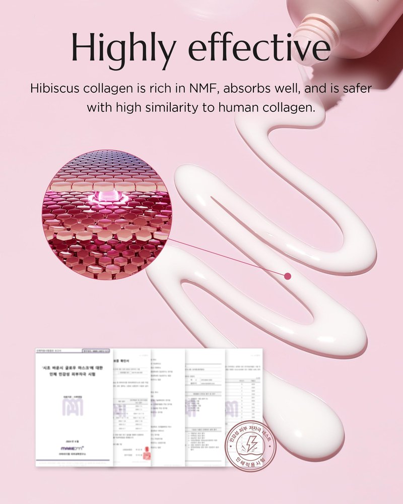 CHICHO Bouncy Glow Overnight Wrapping Peel-Off Mask (2.03 oz) – Vegan 300Da Hibiscus Collagen Film Mask for Glass Skin & Elasticity, Korean Sleeping Face Pack, Sensitive Skin