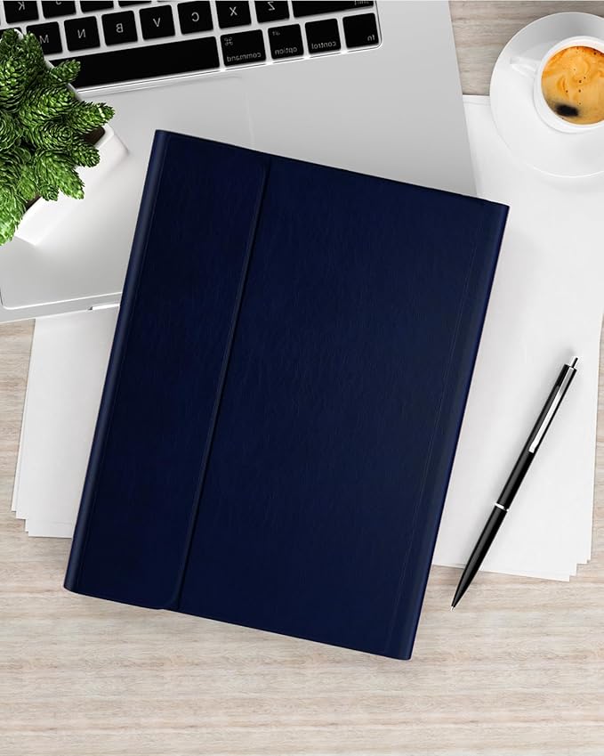 PU Leather Keyboard Case for iPad Air 5th/4th Generation 10.9 Inch & Pro 11 Inch 1st-4th Gen, 7-Color Backlit BT Folio Keyboard with Pencil Holder, Compatible with iPad Air 11 Inch M2 (NavyBlue)