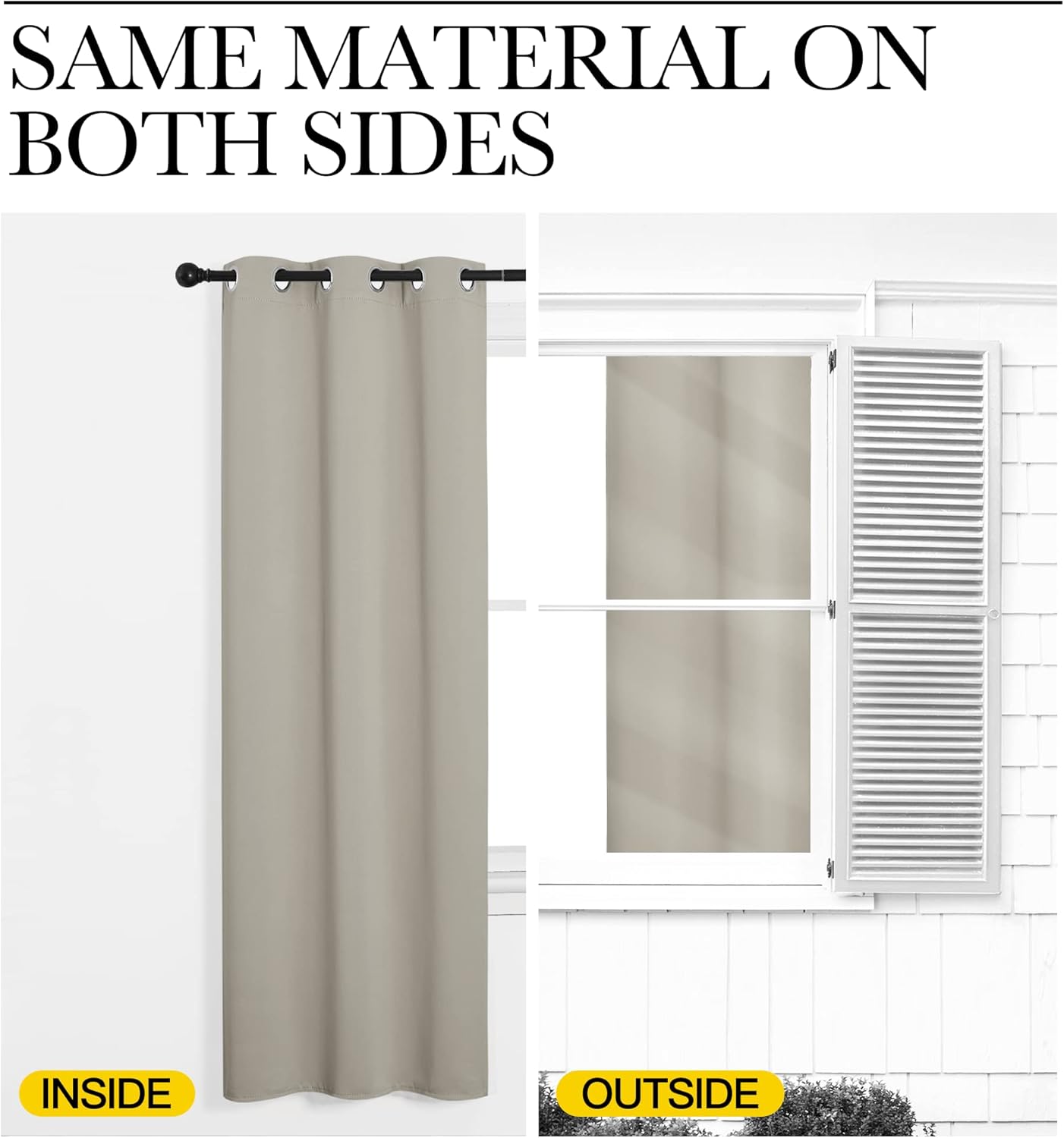 NICETOWN Blackout Curtains - Thermal Insulated Drapes for Bedroom & Living Room | 34" x 72" Natural
