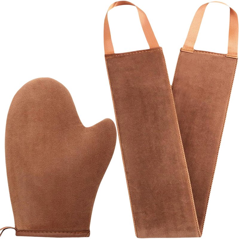 Self Tanning Mitt Applicator Kit - Ultra Soft & Streak-Free Self Tan Mitts | Includes Back Lotion Applicator