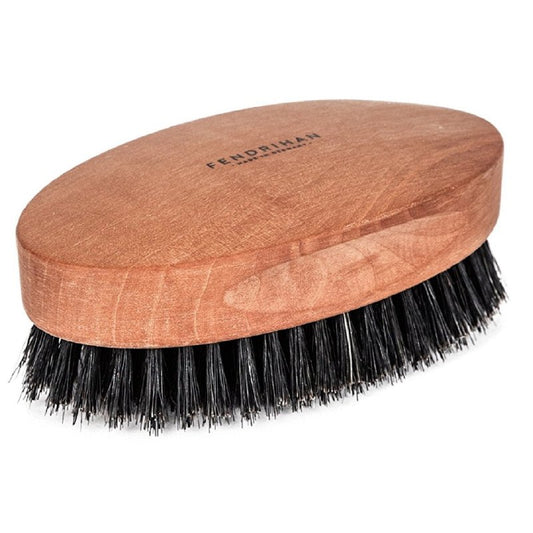 Fendrihan Genuine Boar Bristle Military Hair Brush - Medium Stiff Bristles | Pear Wood Handle, Made in Germany
