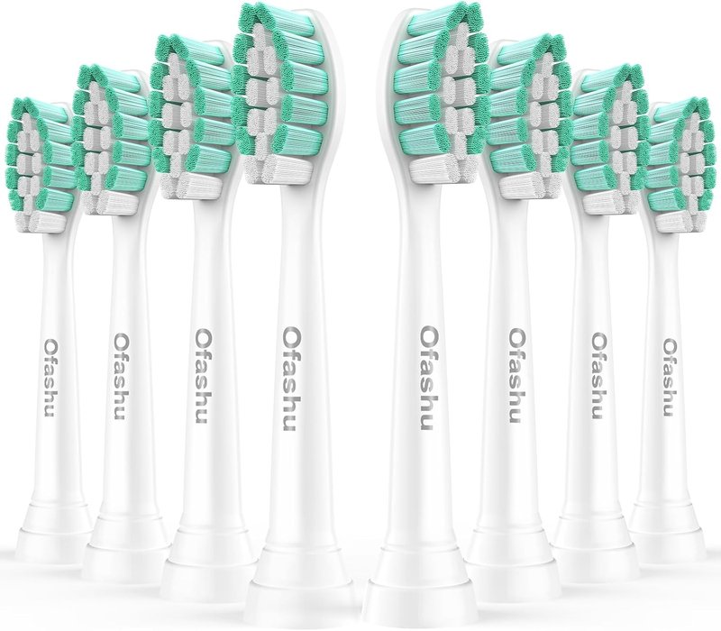 Philips Sonicare Replacement Brush Heads - Compatible with C1, C2, 4100, 5100, 6100 - 8 Pack White
