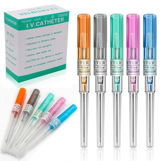YONGDA Catheter Piercing Needles 50Pcs Mixed Sizes 14G 16G 18G 20G 22G – Hollow Piercing Needles Kit, 316L Stainless Steel for Ear Nose Cartilage Lip Navel Piercing Supplies